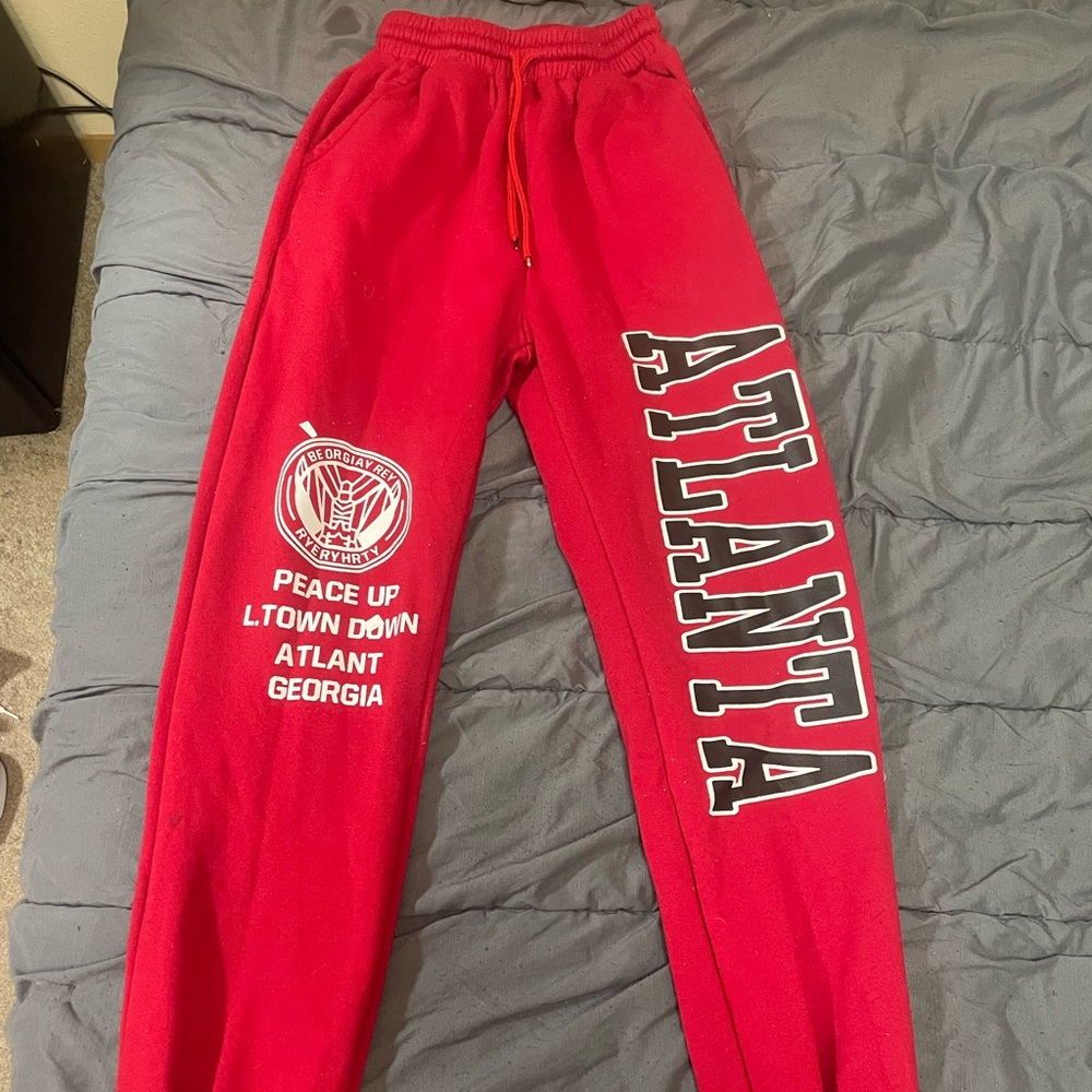 Fashion Nova Red Atlanta Track Pants